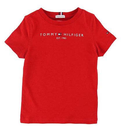 Tommy Hilfiger T-shirt - Essential - Organic - Deep Crimson Tommy Hilfiger T-shirt - Essential - Organic - Deep Crimson