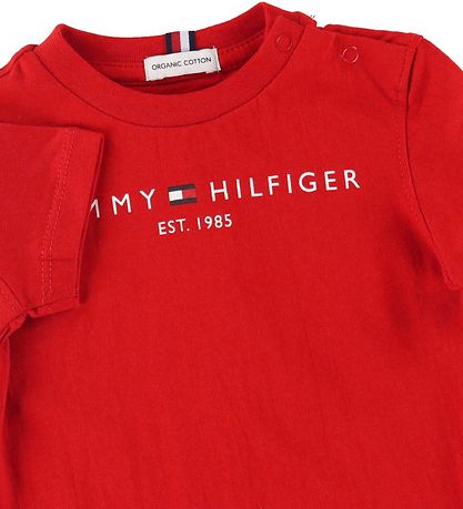 Tommy Hilfiger T-shirt - Essential - Organic - Deep Crimson Tommy Hilfiger T-shirt - Essential - Organic - Deep Crimson