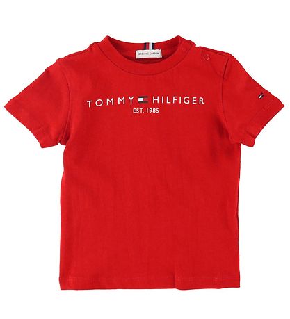 Tommy Hilfiger T-shirt - Essential - Organic - Deep Crimson Tommy Hilfiger T-shirt - Essential - Organic - Deep Crimson