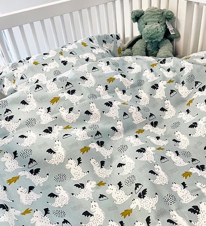 Nørgaard Madsens Sengetøj - Baby - Blå m. Drage Nørgaard Madsens Sengetøj - Baby - Blå m. Drage