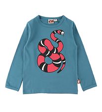 DYR Bluse - Roar - Grey Blue m. Slange