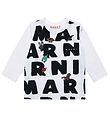 Marni Bluse - Hvid m. AOP Logo Marni Bluse - Hvid m. AOP Logo