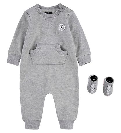 Converse Sæt - Heldragt/Strømper - Gråmeleret Converse Sæt - Heldragt/Strømper - Gråmeleret