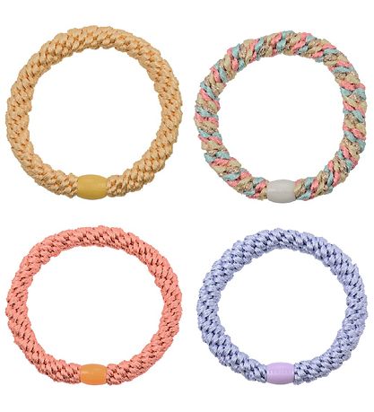 Kknekki Hårelastikker - 4-pak - Rosa/Lilla/Gul/Glimmer Kknekki Hårelastikker - 4-pak - Rosa/Lilla/Gul/Glimmer