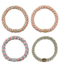Kknekki Hårelastikker - 4-pak - Grøn/Multi/Glimmer/Beige Kknekki Hårelastikker - 4-pak - Grøn/Multi/Glimmer/Beige