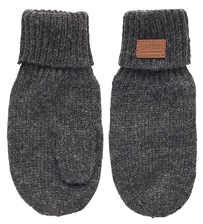 Melton Mittens - Wool/Cotton - 2-layer - Grey Melange Melton Mittens - Wool/Cotton - 2-layer - Grey Melange