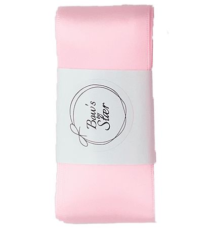 By Stær Dåbsbånd m. Sløjfe - Satin - Lyserød