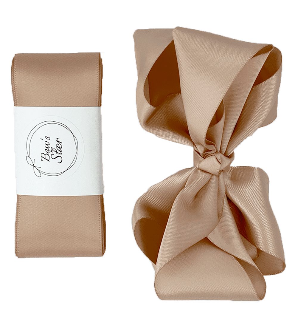 By Stær Taufband m. Schleife - Satin - Beige - By Stær - One Size - Haarschmuck