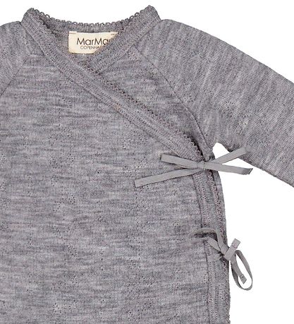 MarMar Slå-om Heldragt - Uld - Pointelle - Rula - Grey Melange
