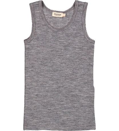 MarMar Undertrøje - Uld - Pointelle - Tavi - Grey Melange MarMar Undertrøje - Uld - Pointelle - Tavi - Grey Melange