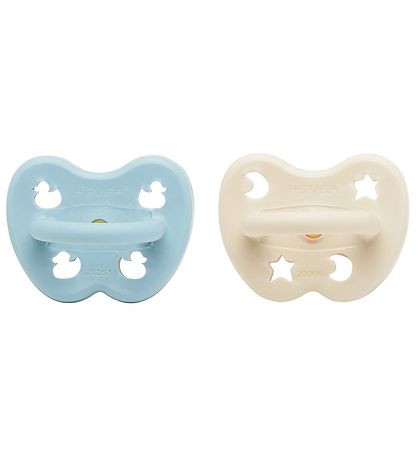 Hevea Sutter - 0-3 mdr - 2-pak - Naturgummi - Baby Blue/Milky Wh Hevea Sutter - 0-3 mdr - 2-pak - Naturgummi - Baby Blue/Milky Wh