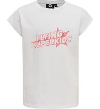Hummel T-Shirt - HmlFlying Diez - Hvid/Rosa