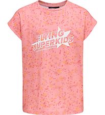 Hummel T-Shirt - HmlFlying Diez - Pink/Weiß