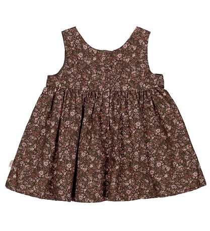 Wheat Kjole - Pinafore Wrinkles - Dark Army Flowers Wheat Kjole - Pinafore Wrinkles - Dark Army Flowers