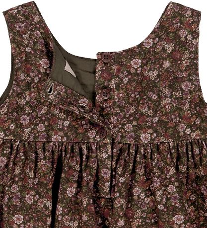 Wheat Kjole - Pinafore Wrinkles - Dark Army Flowers Wheat Kjole - Pinafore Wrinkles - Dark Army Flowers