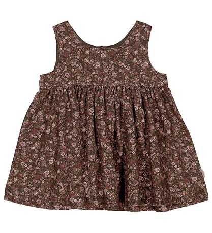 Wheat Kjole - Pinafore Wrinkles - Dark Army Flowers Wheat Kjole - Pinafore Wrinkles - Dark Army Flowers