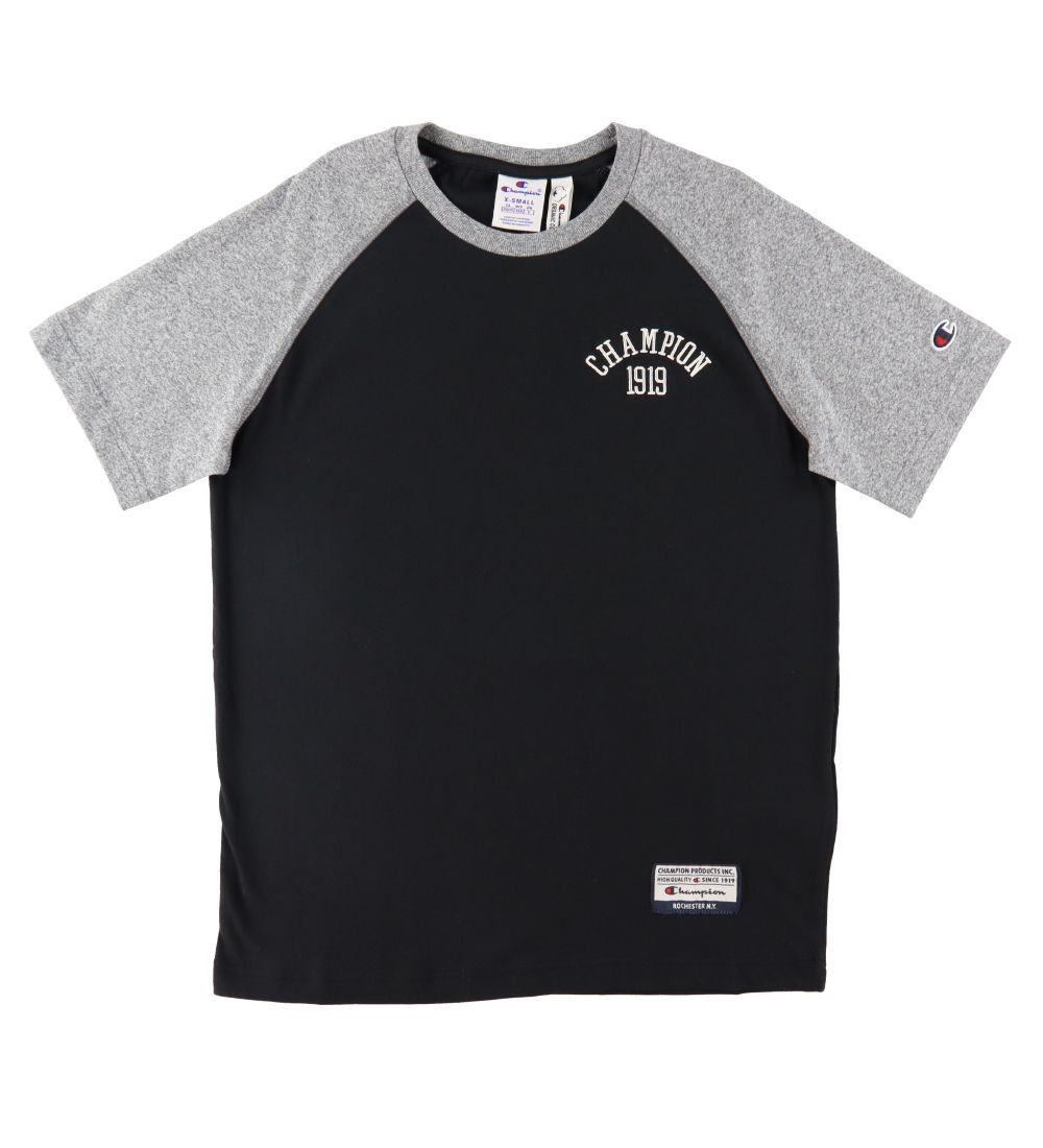 Champion Fashion T-Shirt - Zwart/Grijs Gevlekt - Champion - 16-18 jaar (176-188) - T-Shirts