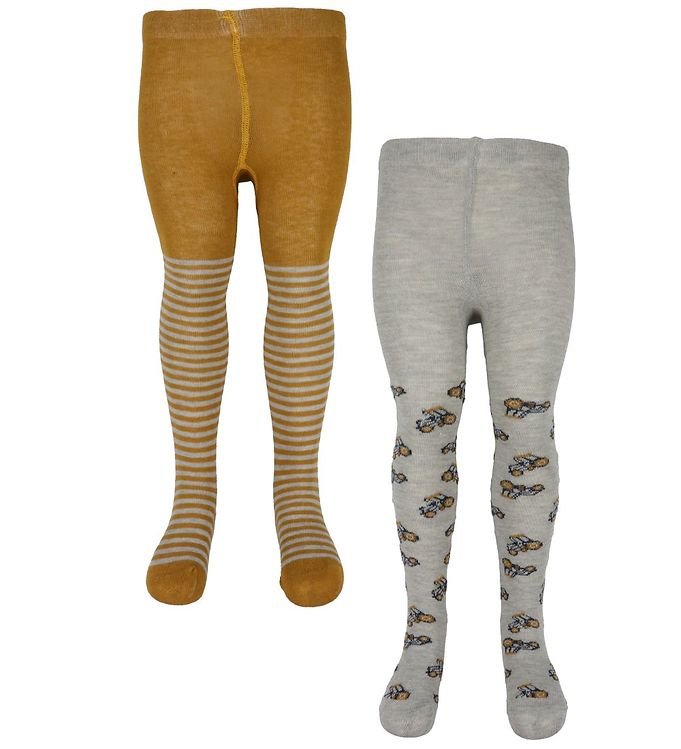 Minymo Baby Strømpebukser - 2-Pak - Light Grey Melange