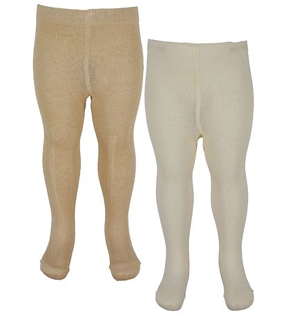 Minymo Strømpebukser - 2-Pak - Pale Gold