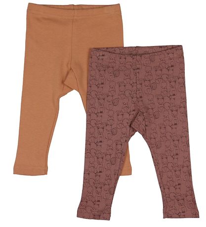Pippi Baby Leggings - 2-Pak - Burlwood Pippi Baby Leggings - 2-Pak - Burlwood