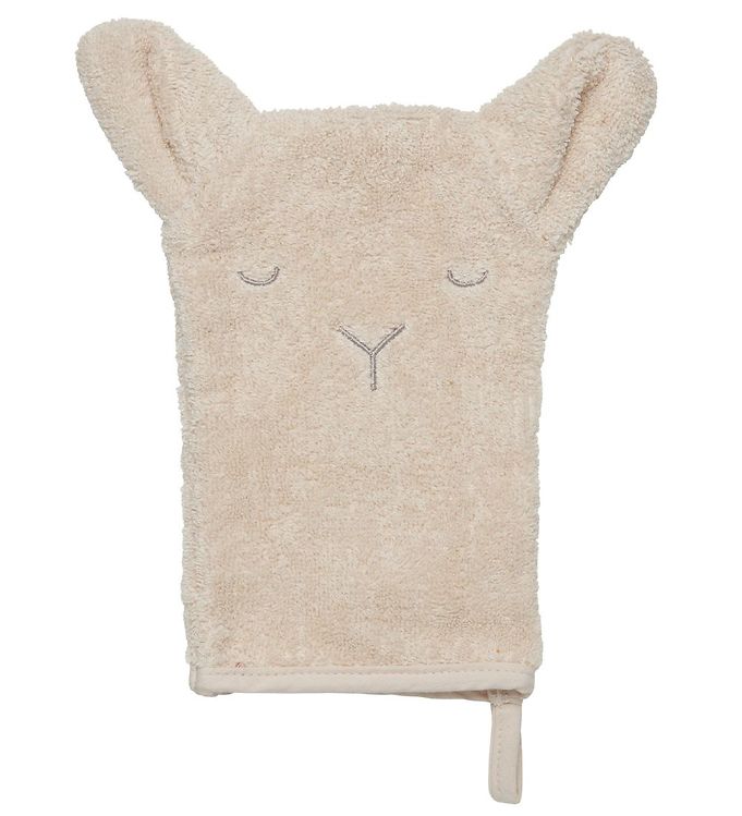 Pippi Vaskehandske - 14x21 cm - Sandshell m. Bjørn