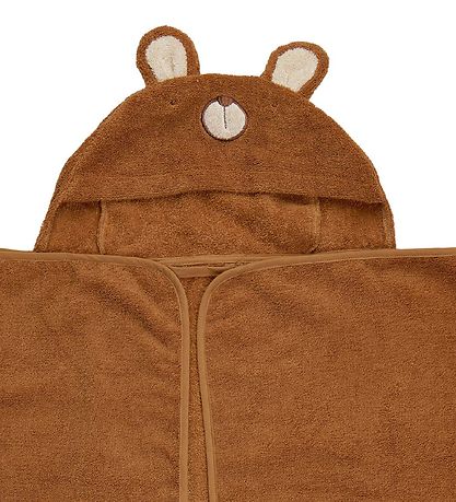 Pippi Babyhåndklæde - 70x120 - Almond m. Bjørn