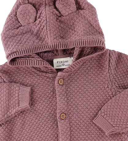 Fixoni Cardigan - Strik - Grape Shake m. Ører