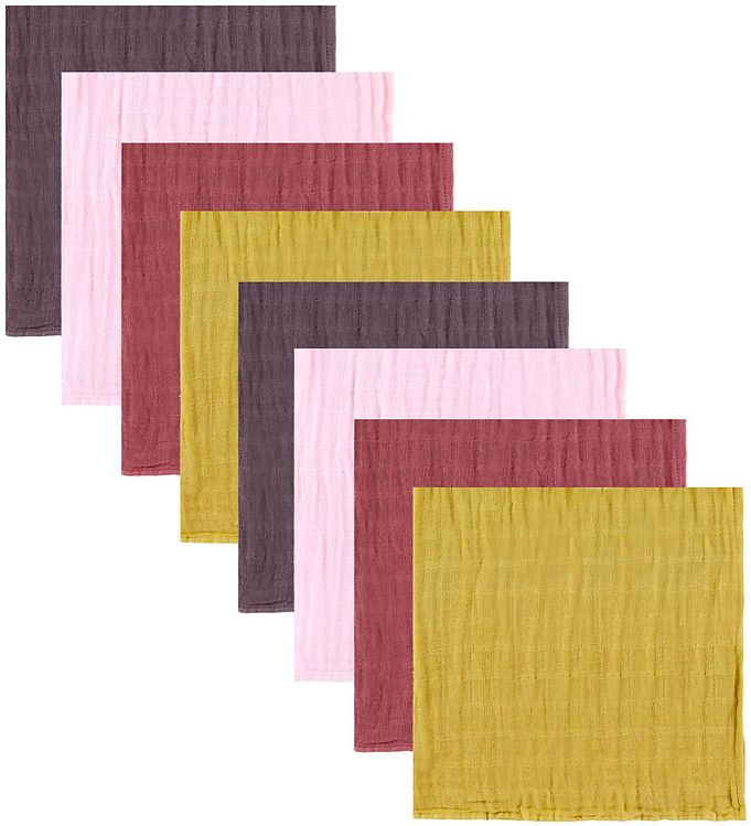 Pippi Organic Stofbleer 8-pak 65x65 cm - Chalk Pink