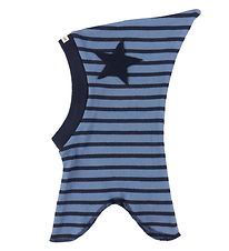 Racing Kids Elefanthue - 1-lags - Støvet Blå/Navystribet m. Stje Racing Kids Elefanthue - 1-lags - Støvet Blå/Navystribet m. Stje