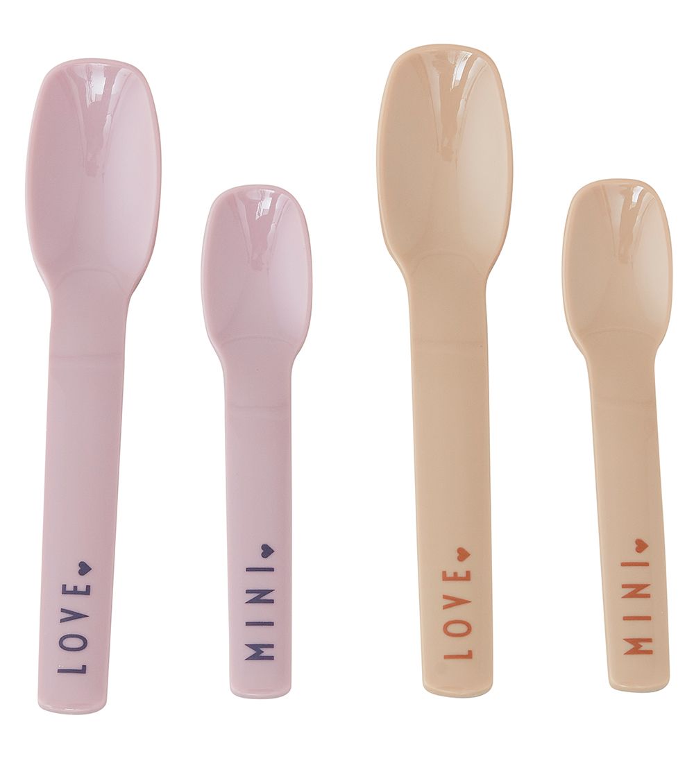 Design Letters Rasur - 4er-Pack - Mini Favorite - Lavendel/Beige - Design Letters - One Size - Kinderbesteck