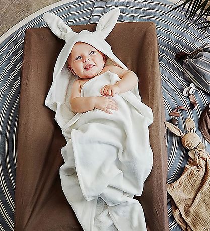 Elodie Details Babyhåndklæde - 80x80 cm - Vanilla White Bunny