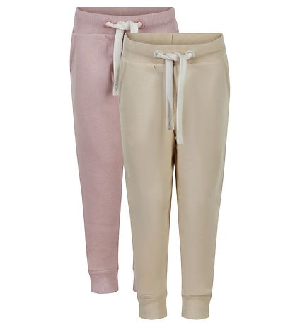 Minymo Sweatpants - 2-pak - Violet Ice/Creme Minymo Sweatpants - 2-pak - Violet Ice/Creme