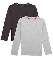 Tommy Hilfiger Bluse - 2-Pak - Medium Grey Heather/Black Tommy Hilfiger Bluse - 2-Pak - Medium Grey Heather/Black