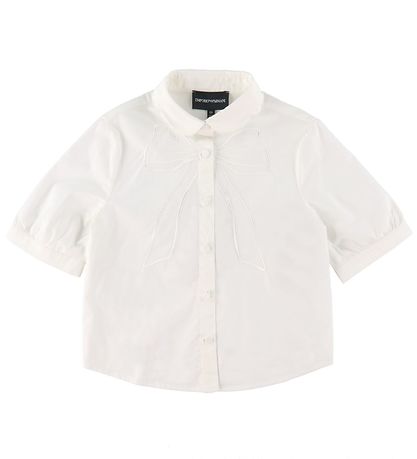 Emporio Armani Skjorte k/æ - Hvid m. Sløjfe Emporio Armani Skjorte k/æ - Hvid m. Sløjfe