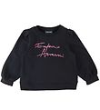 Emporio Armani Sweatshirt - Sort m. Pink/Similisten Emporio Armani Sweatshirt - Sort m. Pink/Similisten