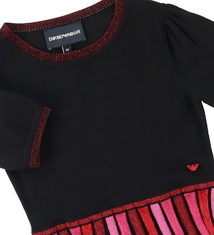 Emporio Armani Kjole - Strik - Sort/Rød