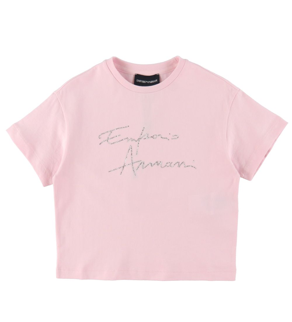 Emporio Armani T-Shirt - Rosa m. Silber/Strassstein - Emporio Armani - 8 Jahre (128) - T-Shirts