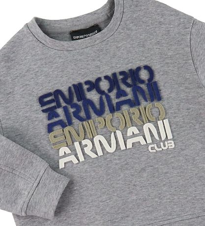 Emporio Armani Bluse - Gråmeleret m. Tekst Emporio Armani Bluse - Gråmeleret m. Tekst