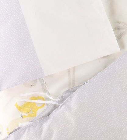 Nørgaard Madsens Sengetøj - Junior - Hvid m. Grå-gule Dyr