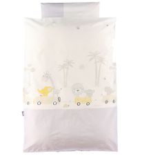 Nørgaard Madsens Sengetøj - Baby - Hvid m. Grå-gule Dyr Nørgaard Madsens Sengetøj - Baby - Hvid m. Grå-gule Dyr