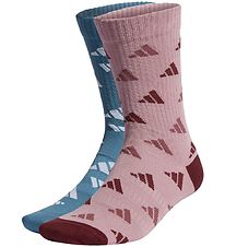 adidas Performance Strømper - Graphic Sport - 2-Pak - Blue/Mauve adidas Performance Strømper - Graphic Sport - 2-Pak - Blue/Mauve