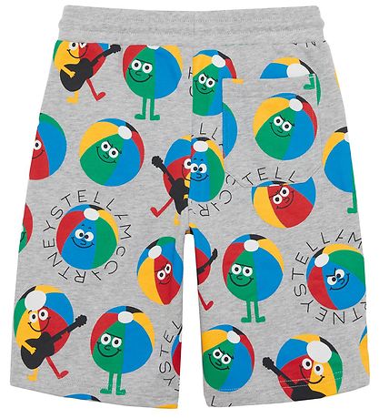 Stella McCartney Kids Sweatshorts - Gråmeleret m. Badebolde Stella McCartney Kids Sweatshorts - Gråmeleret m. Badebolde