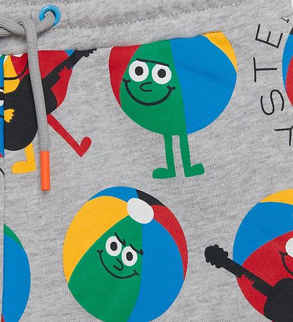 Stella McCartney Kids Sweatshorts - Gråmeleret m. Badebolde Stella McCartney Kids Sweatshorts - Gråmeleret m. Badebolde