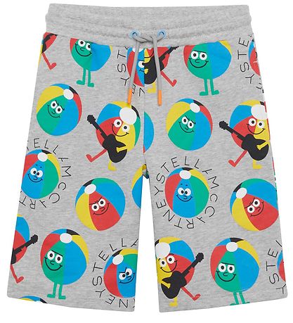 Stella McCartney Kids Sweatshorts - Gråmeleret m. Badebolde Stella McCartney Kids Sweatshorts - Gråmeleret m. Badebolde