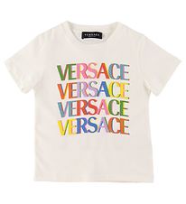 Versace T-shirt - Hvid m. Multifarvet/Pink Versace T-shirt - Hvid m. Multifarvet/Pink
