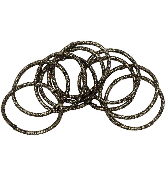 Little Wonders Hårelastikker - Rosa - 10-Pak - Black/Gold Glitte