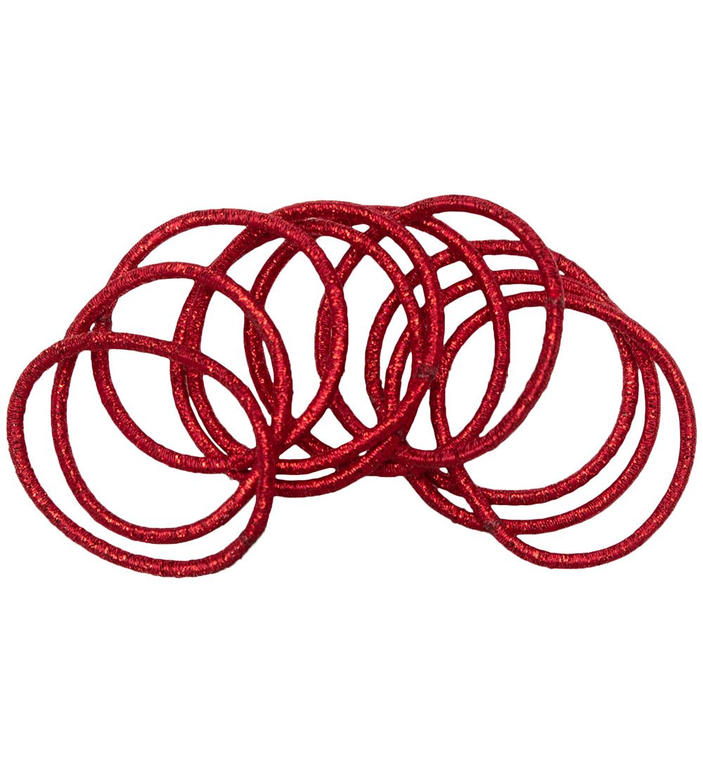 Little Wonders Elastische Haarband - Roze - 10-pack - Rood Glitt - Little Wonders - OneSize - Haaraccessoires