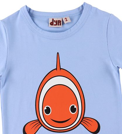 DYR T-Shirt - Growl T - Pastel Blue m. Klovnefisk