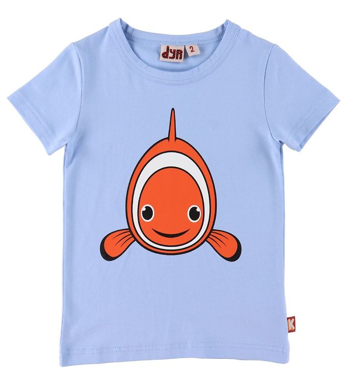 DYR T-Shirt - Growl T - Pastel Blue m. Klovnefisk