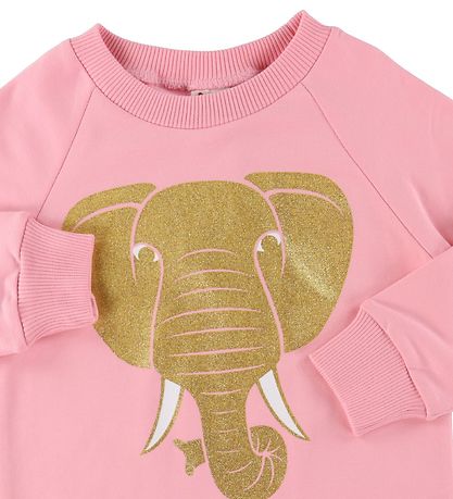 DYR Kjole - Furry - Pastel Pink m. Elefant